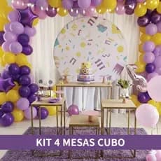 KIT 4 mesas cubo decoracao para festa - Desmontavel