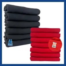 Kit 10 Panos De Prato Pé De Galinha Preto ou Vermelho com Bainha