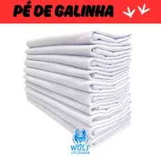 Kit 10 Pano de Prato Grande Branco Pé de Galinha Algodao