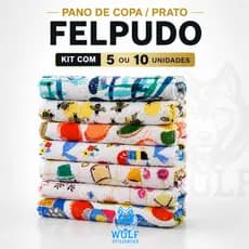 Kit Pano De Prato Grande Atoalhado Felpudo em Algodao