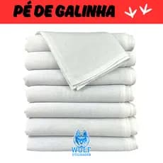 Kit Pano De Prato Pé De Galinha Grande Branco com Bainha