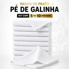 Kit Pano De Prato Branco Pé De Galinha GRANDE