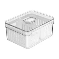 Cesto Organizador Com Tampa e Cesto para Geladeira Clear Fresh 2,2L - Ou