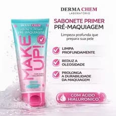 Derma Chem Sabonete Facial Primer Pré-Maquiagem Make Up com Ácido Hialurônico 100ml
