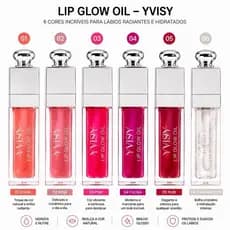Lip Glow Oil - 6 Cores Incríveis para Lábios Radiantes e Hidratados