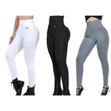 kit 3 calças grossas para academia fitness legging modeladora zero transparencia musculação crossfit atividade fisica