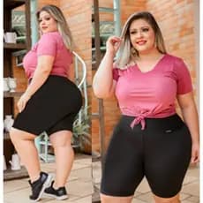 Bermuda plus size Modeladora moda feminina treino atividade fisica musculação tecido grosso
