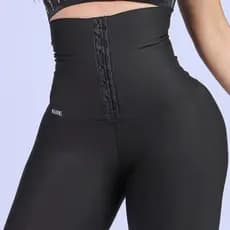 calça cinta modeladora afina cintura e empina bumbum legging com cinta acoplada diminui medidas