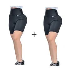 2 Bermudas Short Modelador Slim Cinta Alta Compressão Reduz Medidas Segunda Pele