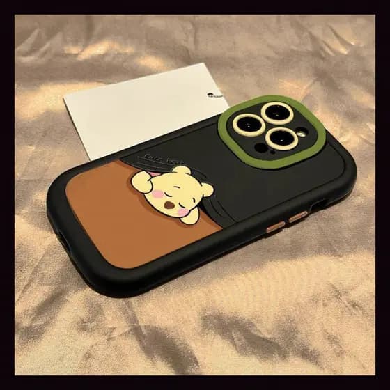 Capa De Telefone De Ursinho Fofo De Desenho Animado Para iPhone 16/15/14/13/12/X/7/11/Plus/pro Max Protetora De silicone