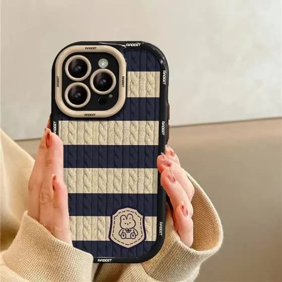 Capa De Telefone De Urso Feliz De Desenho Animado Para iPhone 16/15/14/13/12/X/7/11/Plus/pro Max Protetora De silicone F