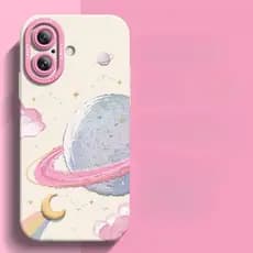 Capa De Telefone Pintada De Moda Planeta Inclinado Circular Para iPhone16/15/14/13/MINI/12/11/Pro MAX/X/XS/XR/7/8/6 Prot