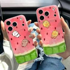 Melancia Piscina Caso De Telefone Para IPhone 17 15 14 13 12 11 Promax , XR XS MAX 16PRO 16 Plus Transparente Macio TPU