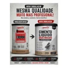 Cimento Autonivelante queimado KIT profissional para piso / contra piso mais resina RENOVA20kg