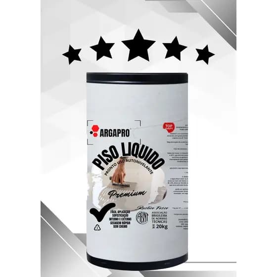 Piso autonivelante PISO LIQUIDO ARGAPRO (cores) kit 20kg +resina