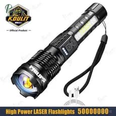 Lanterna Laser Forte De Alta Potência 50000000 Holofote Tático De Emergência 1km 18650