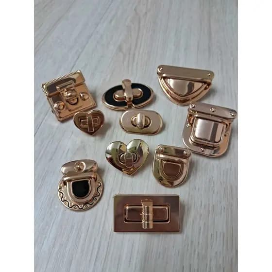Fecho TicTac de Metal para para bolsas,carteiras,bolsas de croche,bolsas de couro,banho dourado