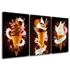 Quadros Decorativos Sorveteria Casquinha Misto Chocolate