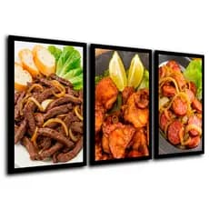 Quadros Decorativos Restaurante Porção Carne Bar Calabresa