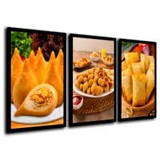 Quadros Decorativos Coxinha Pastel Mini Salgados
