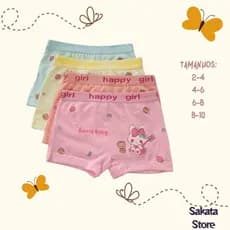 Calcinha Boxer Shortinho Infantil Menina Estampas Diversas
