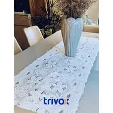 Caminho Trilho de Mesa Passadeira Renda de PVC Plástico - Rendado Bordado Decorativo