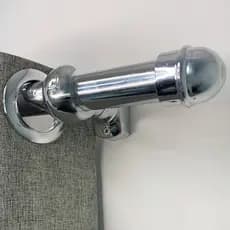 Kit Varão Para Cortinas 2,0Mts 28mm Cromado Prateado Com Emenda