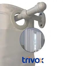 Kit Varão de Madeira Para Cortina Simples 1,00 Metro 19mm com Ponteiras e Suportes / Sem Emenda