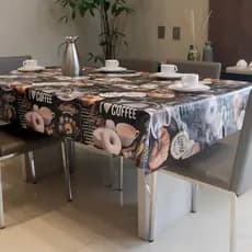 Toalha de Mesa Plástico Térmica 4, 6, 8 e 10 Lugares Grossa Estampas Decoração Cozinha