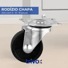 Kit Rodinha Rodízio Giratórias Para Móveis 30mm - Mini Rodas com Chapa -  4, 8 ou 16 Peças