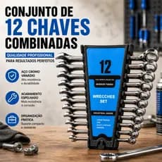 Jogo De Chave Combinada 6 a 19mm 12pçs Aço Cromado Resistente