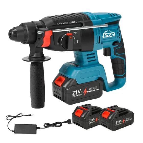 Martelete Furadeira de Impacto Rompedor Elétrico Bivolt + 2Baterias E Acessório Professional