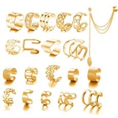 20 Peças Conjunto de brincos retrô dourados clipes de orelha brincos clássicos elegantes para mulheres, joias