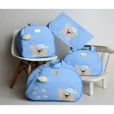 Kit Bolsas de Bebê Ursinho Para Maternidade Com Mochila de Costas