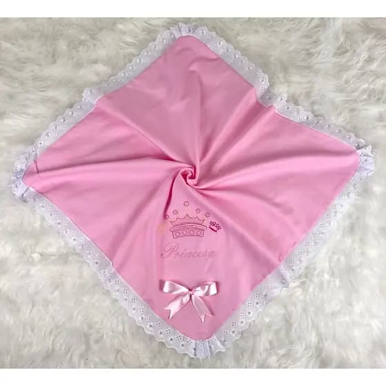 Manta Para Bebê Maternidade Bordada Masculino Feminina 100% Algodão Natural Fustão