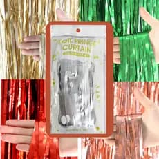 Cortina Metalizada Fitas Para Decoração
