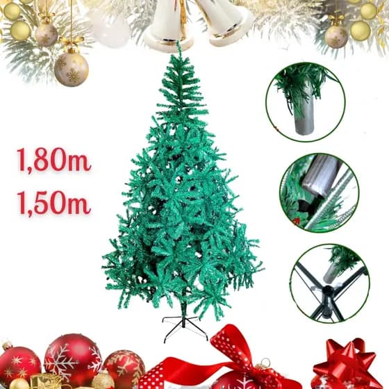 Árvore De Natal Verde Tradicional Pinheiro Luxo 1,80 Altura 750 Galhos Premium