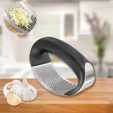Amassador Triturador De Alho Manual Espremedor Cozinha Inox