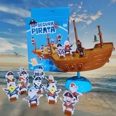 Jogo de Equilíbrio Pirata no Barco Não Deixe Virar Diversão Garantida Brinquedo Infantil