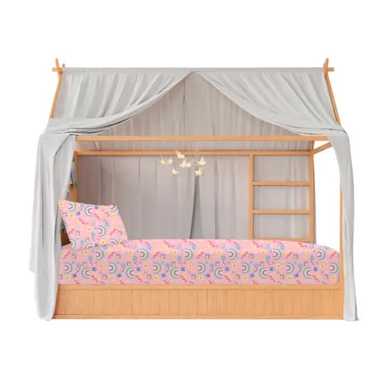 Jogo de Cama Montessoriana Infantil Arco Iris Menina 150x70