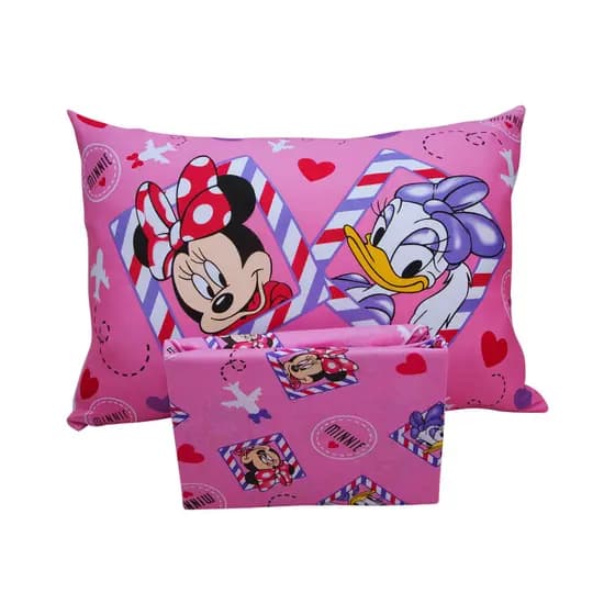 Jogo De Lençol Solteiro 2 Peças Disney Minnie Margarida Rosa