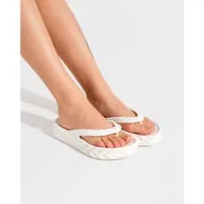 Chinelo De Dedo Nuvem Trança Plataforma Leve Confortável