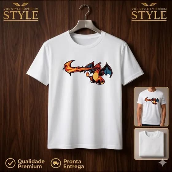 🔥 Camiseta Pokémon Charizard 🔥 – Streetwear Anime Geek Nerd Otaku Unissex 👕 | Presente⚡vhs style