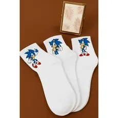 🧦 Kit 3 Meias Super Sonic ⚡ | Estilo Gamer + Conforto Total | Unissex – Adulto e Infantil 🎮🔥