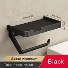 Suporte de papel higiênico com prateleira fixado na parede rolo suporte do telefone rack de armazenamento tecido banheiro cabide acessórios do banheiro