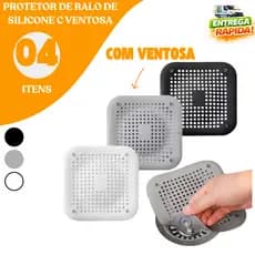 Kit 4 Protetor Ralo Silicone Para Banheiro Cozinha Banheira Lavanderia Anti Inseto Entupimento
