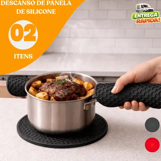 Kit 02/03/05 Descanso de Panela Silicone Cozinha Panela Quente Cozinha Resistente Restaurante