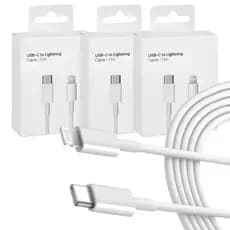 Kit 3 Cabo Carregador Turbo Celular Tipo C Lightning Fonte Transferência de Dados Carregador Celular Carregamento Turbo