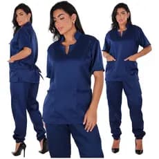 Conjunto Confortável Scrubs Garbadine Feminino Hospitalar Pijama Cirurgico