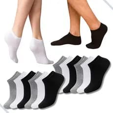 12 Pares De Meias Cano Curto Baixo Soquete Branca Masculinas/Feminino Unissex De Verão Respiráveis Macia 31 ao 46
